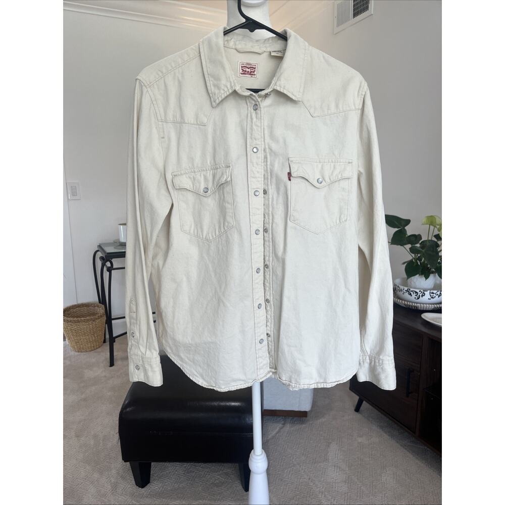 Levi's Cream Button-Down Western Shirt